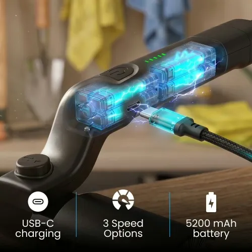 GrillWizz Grill Cleaner — cordless USB-C rechargeable, fits any grill